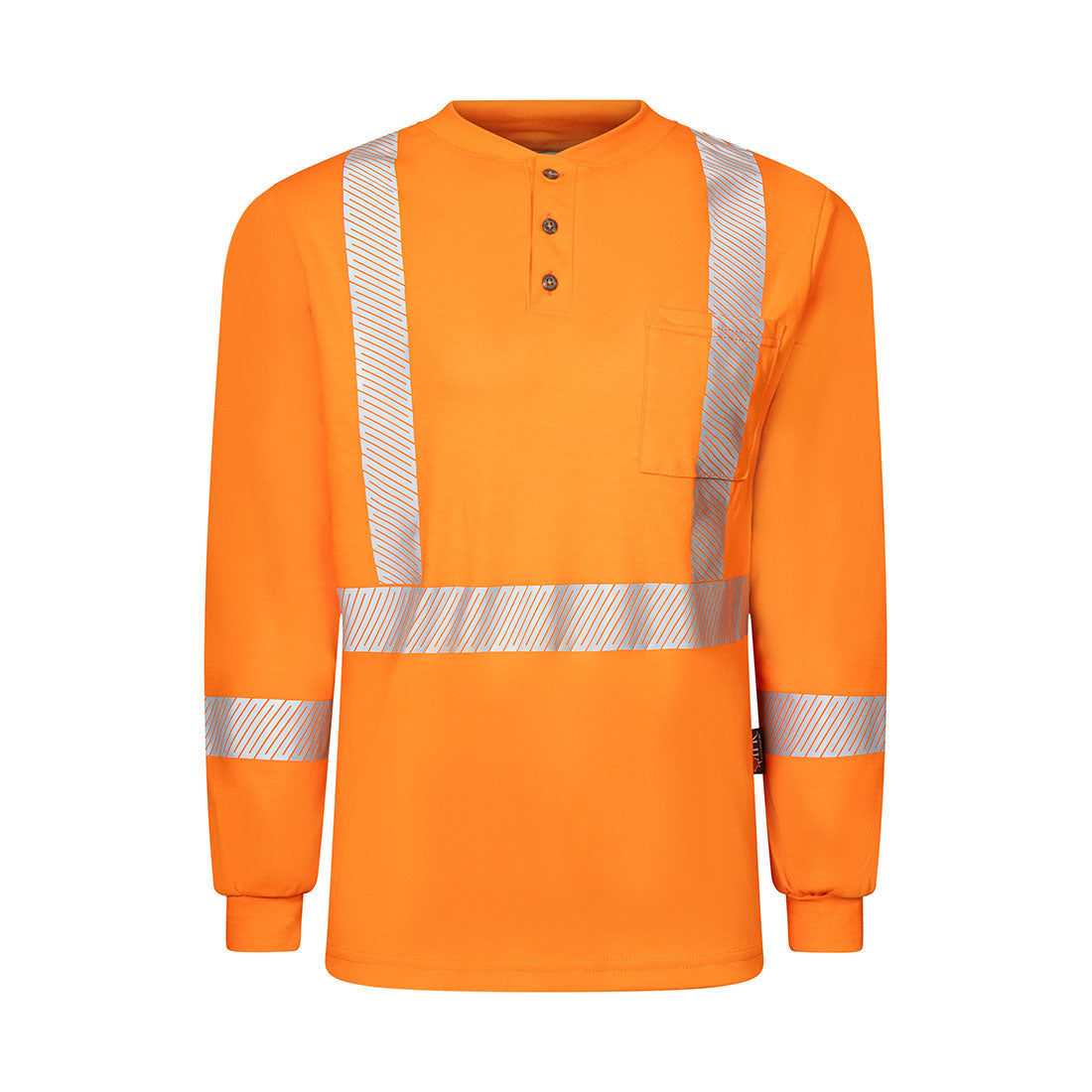 Frontline 6.9oz Henley Long Sleeve Segmented T-Shirt