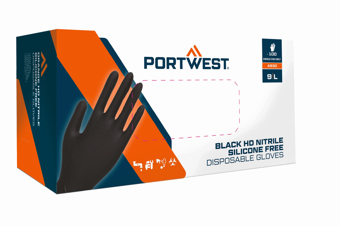 Portwest Orange HD Disposable Gloves