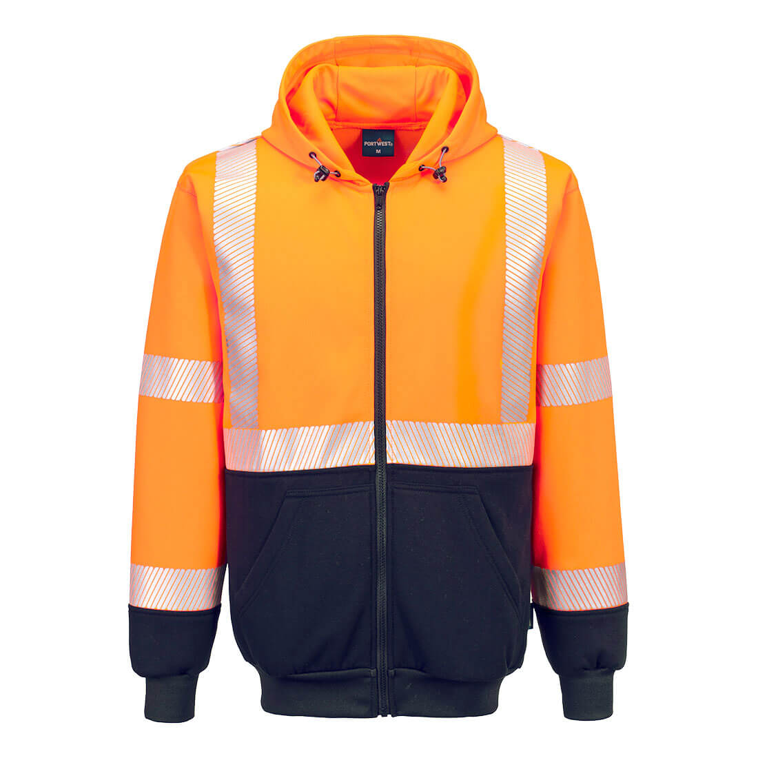 Hi-Vis Contrast Segmented Tape  Zipped Hoodie