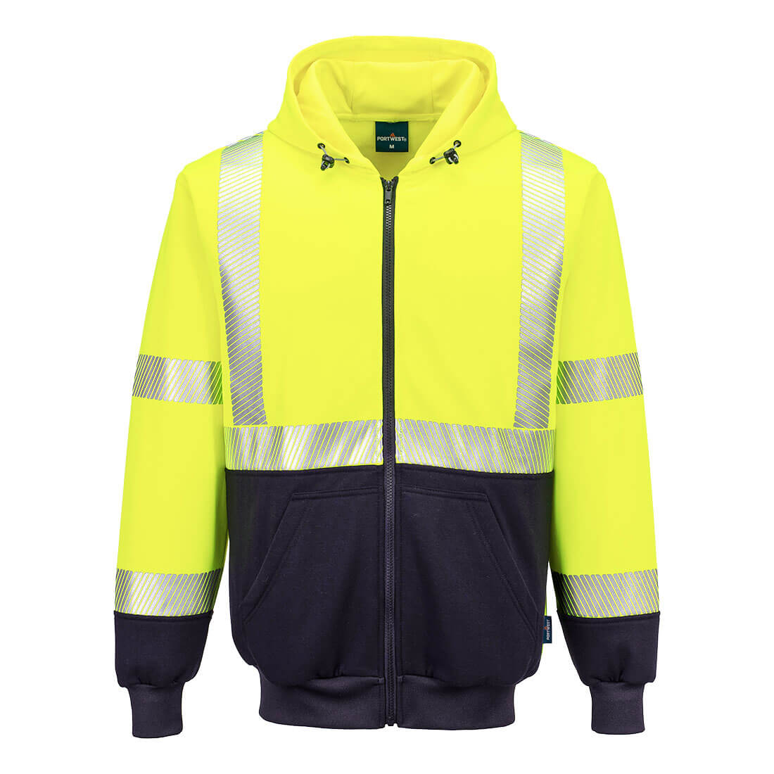 Hi-Vis Contrast Segmented Tape  Zipped Hoodie
